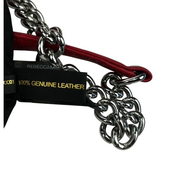 Rebecca Minkoff MAC Large Crossbody Bag Red Silver Tone Studs Chain Dust Bag NWT - Picture 11 of 11